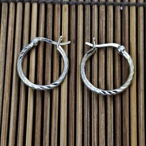 925 Silver Yellow Gold Hoop Earrings
